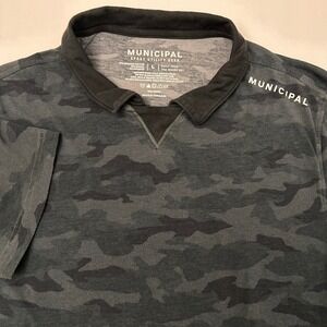 MUNICIPAL Men's‎ Large Camo Sport Utility Gear Polo Shirt Organic Cotton Casual